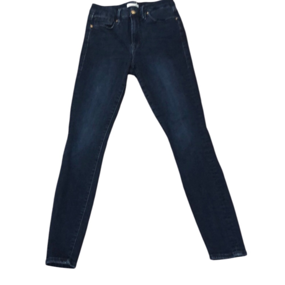 Good American High Rise Skinny Jeans in Dark Blue